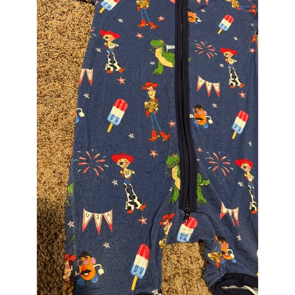 Toy Story Toddler Romper 2T Wild Ren 4th of July Blue Bamboo Short Sleeve Zipper - Picture 3 of 7